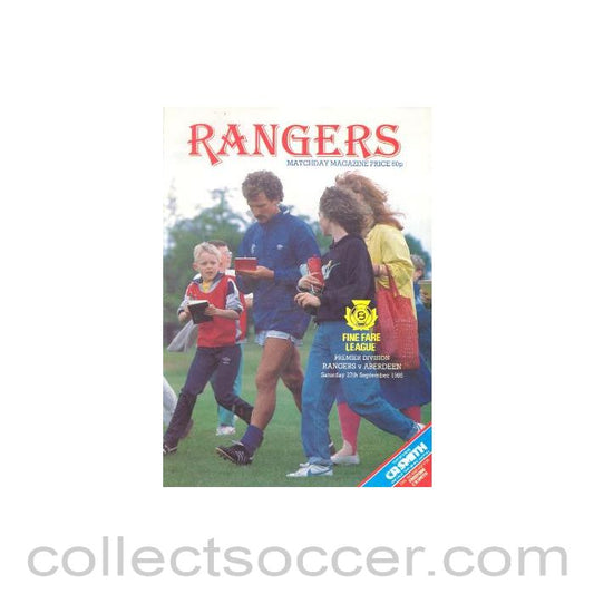1986 - Glasgow Rangers v Aberdeen official programme 27/09/1986