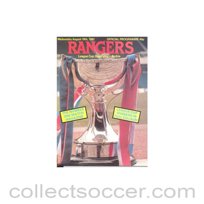 1982 - Glasgow Rangers v Airdrie official programme 18/08/1982 Scottish League