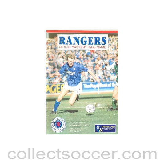 1990 - Glasgow Rangers v Celtic official programme 01/04/1990 B & Q Premier League