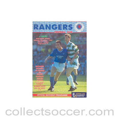 1991 - Glasgow Rangers v Celtic official programme 02/11/1991