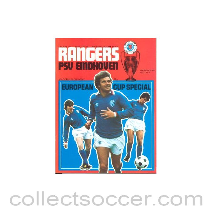 1978 - Glasgow Rangers v Eindhoven official programme 18/10/1978 European Cup