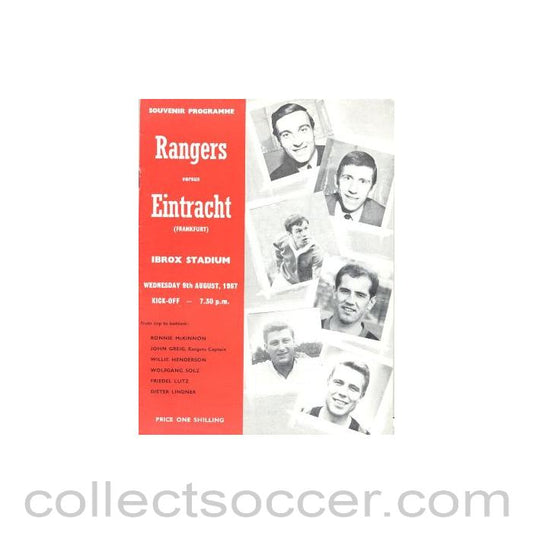 1967 - Glasgow Rangers v Eintracht, Frankfurt, Germany official programme 09/08/1967