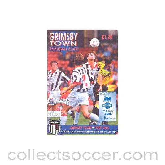 1994 - Grimsby Town v Port Wale official programme 13/09/1994 Football League