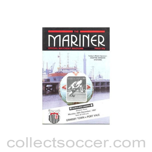 1987 - Grimsby Town v Port Vale official programme 28/12/1987 League