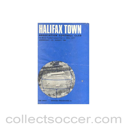 1968 - Halifax Town v Hull City official programme 14/08/1968 Football League