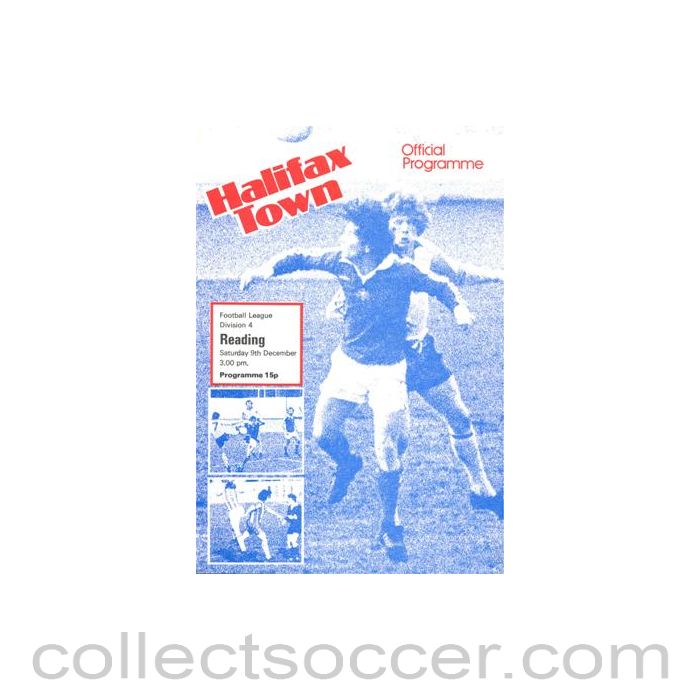 1978 - Halifax Town v Reading official programme 09/12/1978 Football League