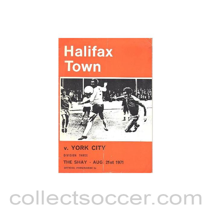 1971 - Halifax Town v York City official programme 21/08/1971 Football League