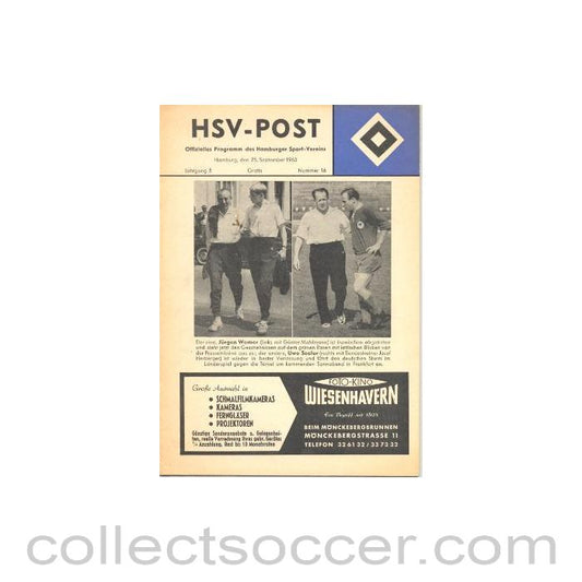 1963 Hamburg v Luxembourg official programme 25/09/1963