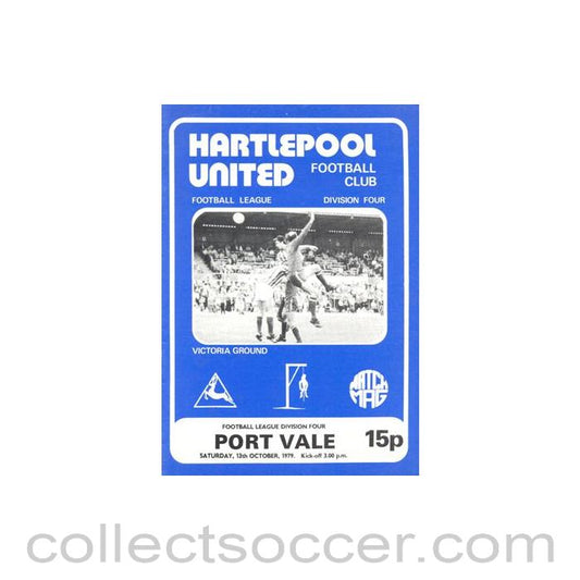 1979 - Hartlepool United v Port Vale official programme 13/10/1979 Football League