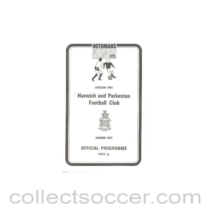 1976 - Harwich & Parkeston v Bedford Town official programme 21/02/1976