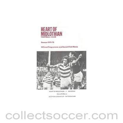 1975 - Heart of Midlothian v Aberdeen official programme 23/08/1975