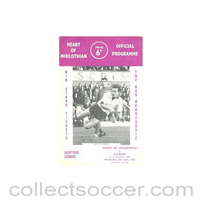 1969 - Heart of Midlothian v Falkirk official programme 02/04/1969