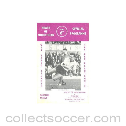1969 - Heart of Midlothian v Falkirk official programme 02/04/1969