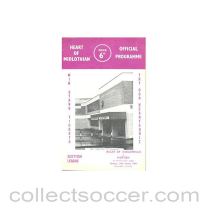 1969 - Heart of Midlothian v Morton official programme 24/03/1969