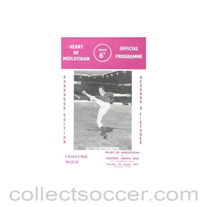 1967 - Heart of Midlothian v Preston North End official programme 05/08/1967
