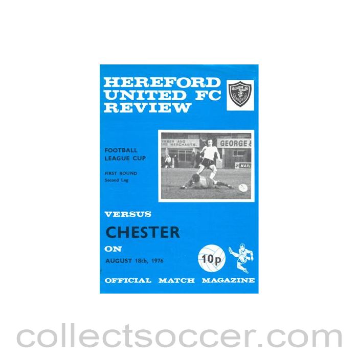 1976 - Hereford United v Chester official programme 18/08/1976 Football League
