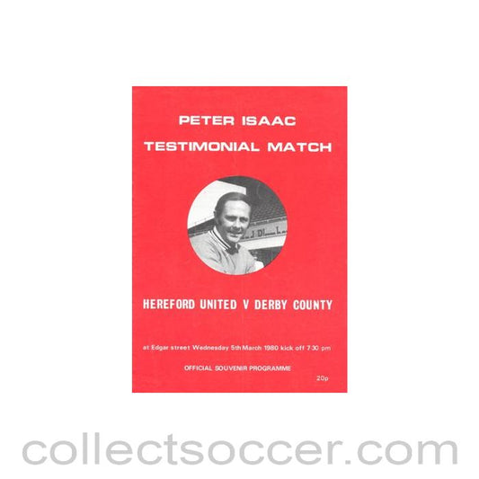 1980 - Hereford United v Derby County official programme 05/03/1980 Peter Isaac
