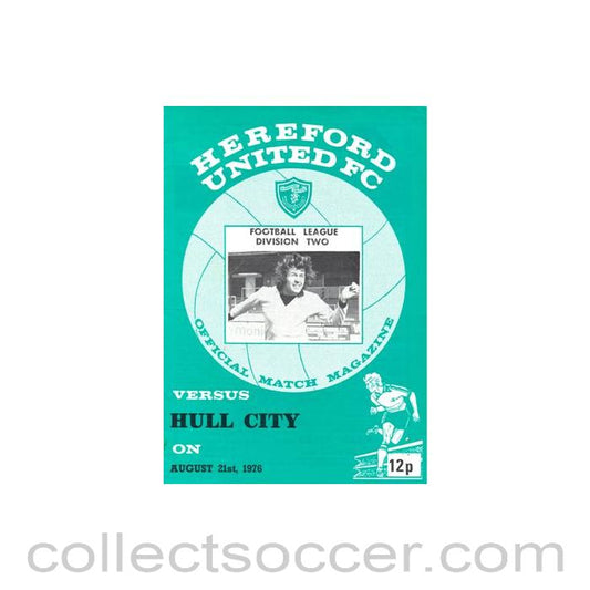 1976 - Hereford United v Hull City official programme 21/08/1976 Football League