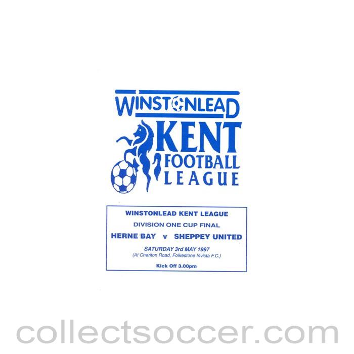 1997 - Herne Bay v Sheppey Unitd official programme 03/05/1997 Kent League
