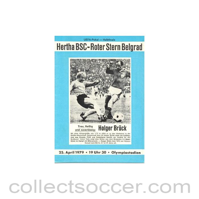 1979 Hertha Berlin v Red Star, Belgrade official programme 25/04/1979 UEFA Cup Semi-Final