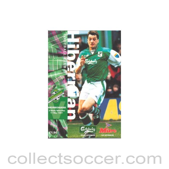 1997 - Hibernian v Airdrieonians official programme 17/05/1997 Scottish League