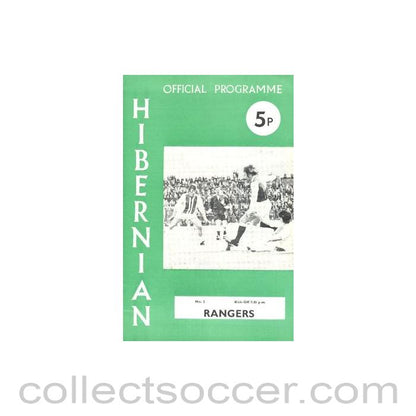 1974 - Hibernian v Glasgow Rangers official programme 31/07/1974 Drybrough Cup Semi-Final