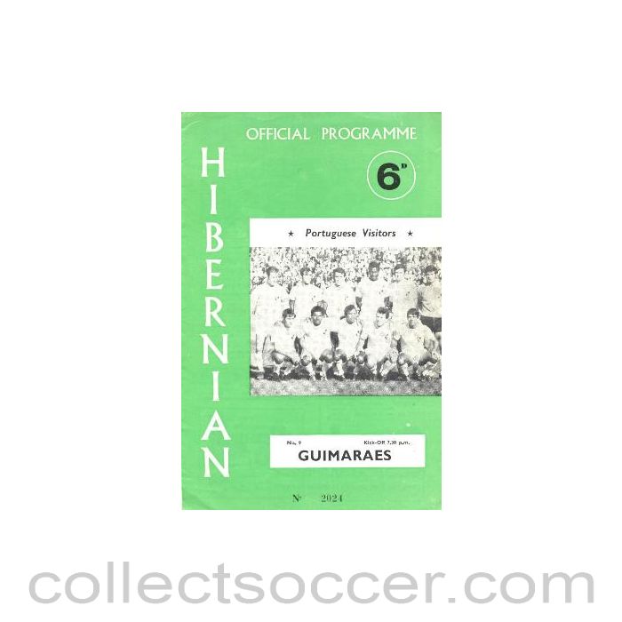 1970 - Hibernian v Guimaraes official programme 14/10/1970