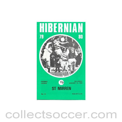 1980 - Hibernian v St. Mirren official programme 19/01/1980 Scottish Premier League