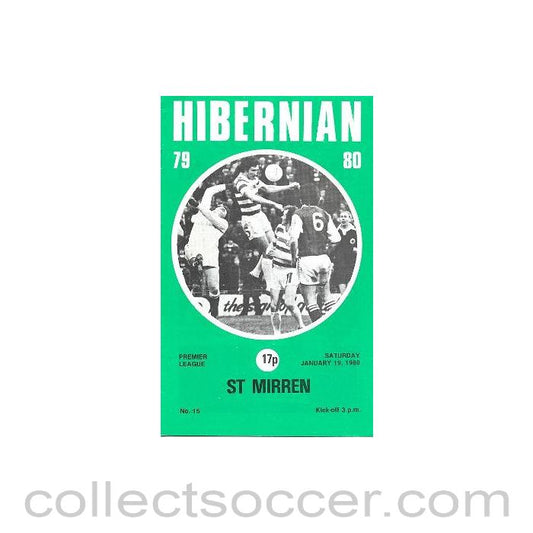 1980 - Hibernian v St. Mirren official programme 19/01/1980 Scottish Premier League