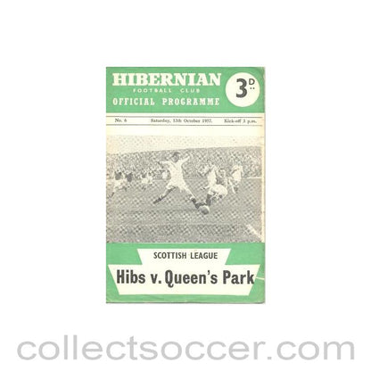 1957 - Hibernian v Queen's Park official programme 12/10/1957