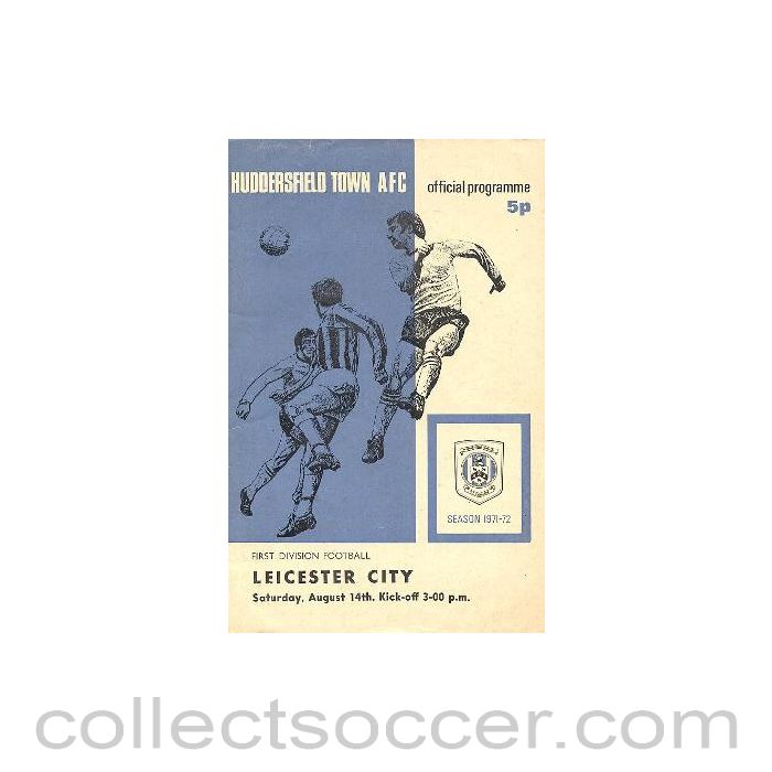 1971 - Huddersfield Town v Leicester City official programme 14/08/1971 Football League