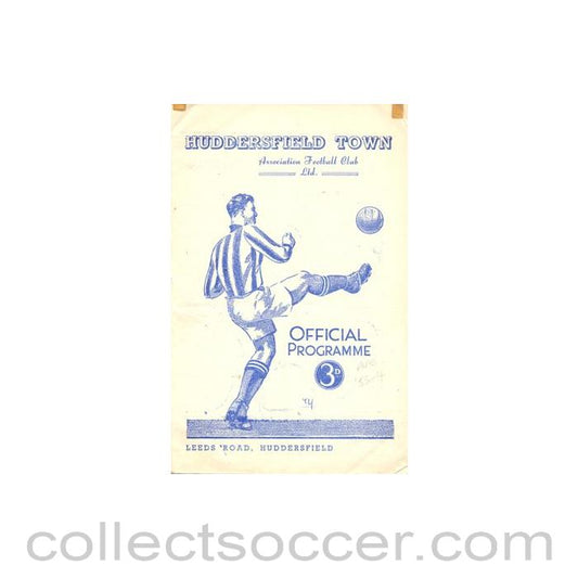 1953 - Huddersfield Town v Preston North End official programme 12/12/1953 Football League