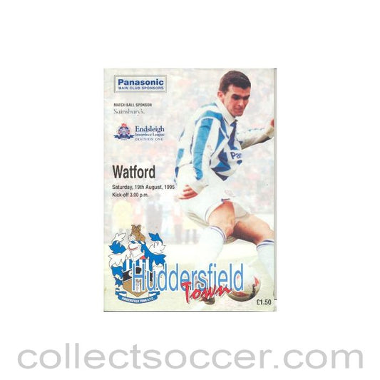 1995 - Huddersfield Town v Watford official programme 19/08/1995 League