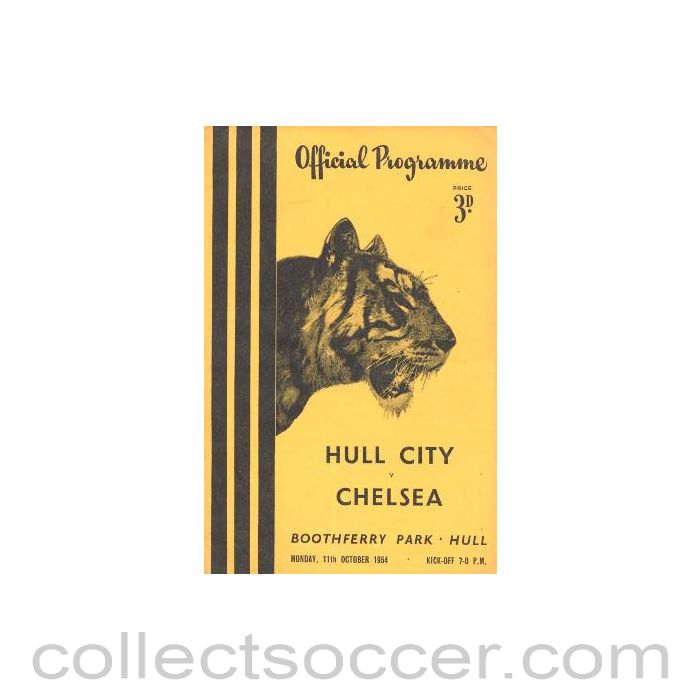 1954 - Hull City vChelsea official programme 11/10/1954