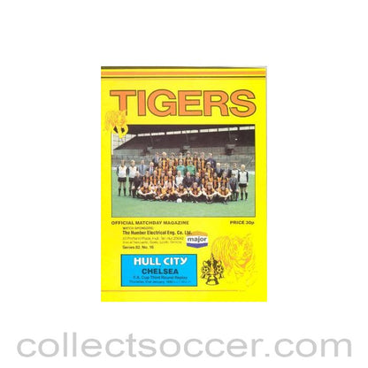 1982 - Hull City vChelsea official programme 21/01/1982