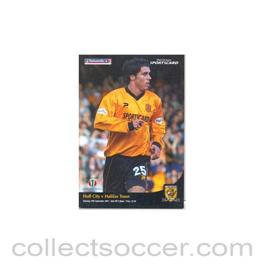 2001 - Hull City v Halifax Town official programme 29.09.2001