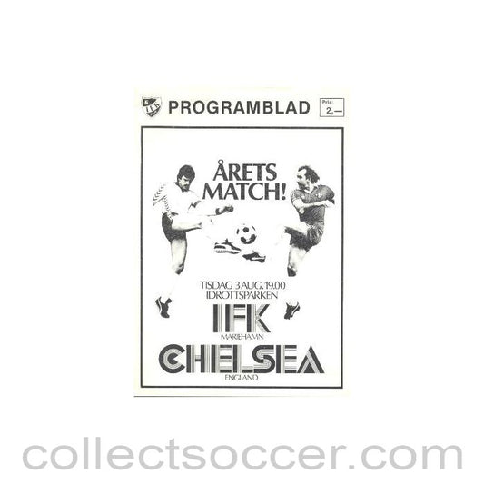 1982 - IFK Mariehamn vChelsea official programme 03/08/1982