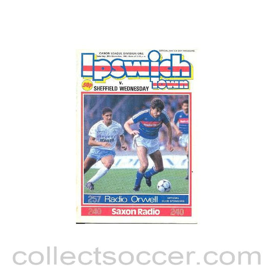 1985 - Ipswich Town v Sheffield Wednesday official programme 30/11/1985 Canon League
