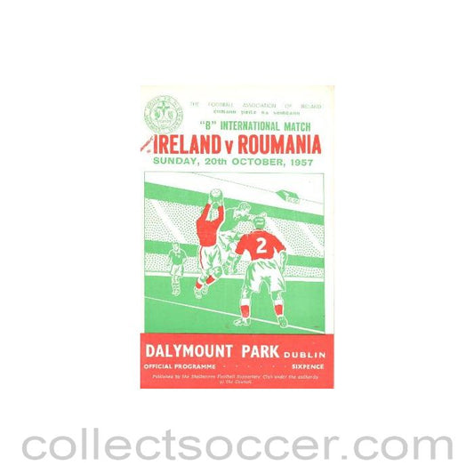 1957 - Ireland v Romania official programme 20/10/1957