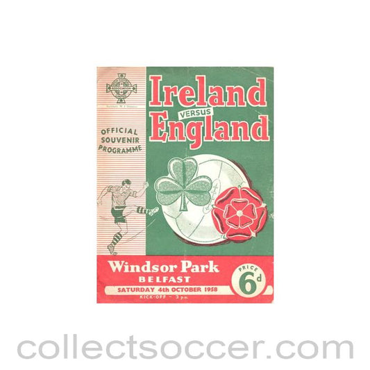 1958 - Ireland v England official programme 04/10/1958