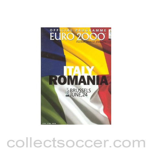 2000 European Championship Italy v Romania official programme