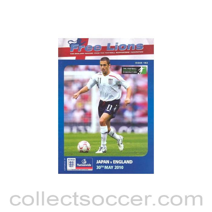 2010 Japan v England official programme 30/05/2010 Free Lions programme