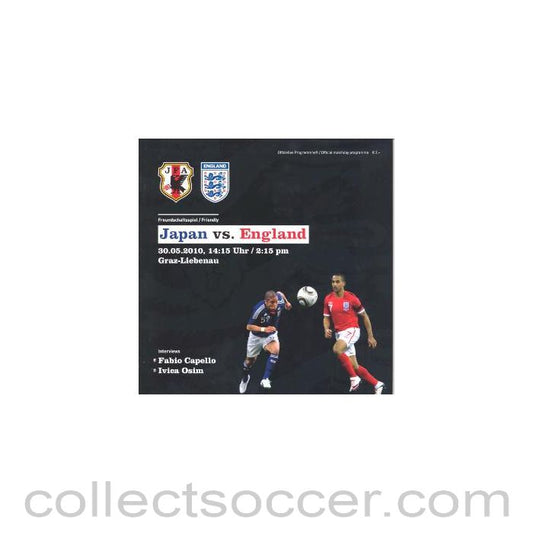 2010 Japan v England official programme 30/05/2010