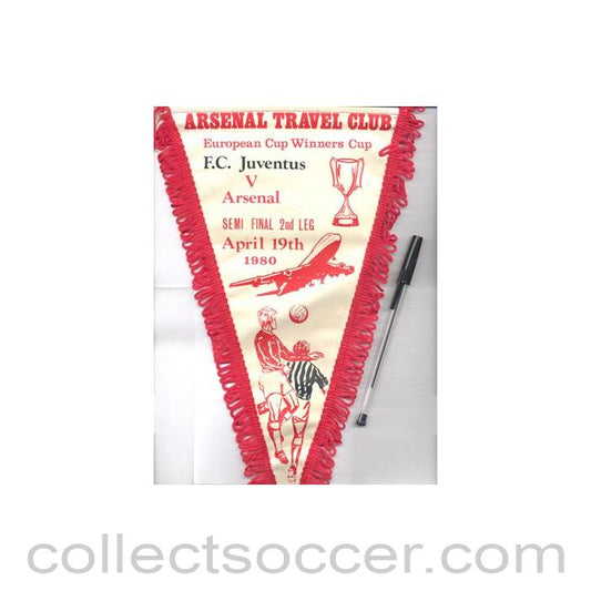 1980 - Juventus v Arsenal 19/04/1980 Cup Winners Cup Semi-Final pennant
