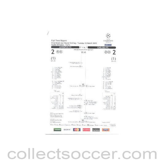 2009 - Juventus v Chelsea Champions League Final in Turin on 10/03/2009 Full Time Report