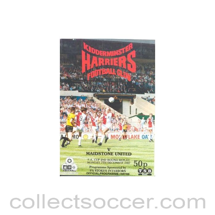 1987 - Kidderminster Harriers v Maidstone United official programme 07/12/1987 F.A. Cup