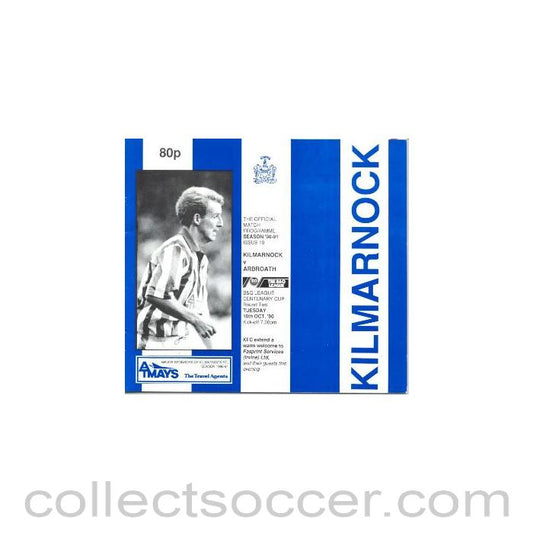 1990 - Kilmarnock v Arbroath official programme 16/10/1990 B & Q League