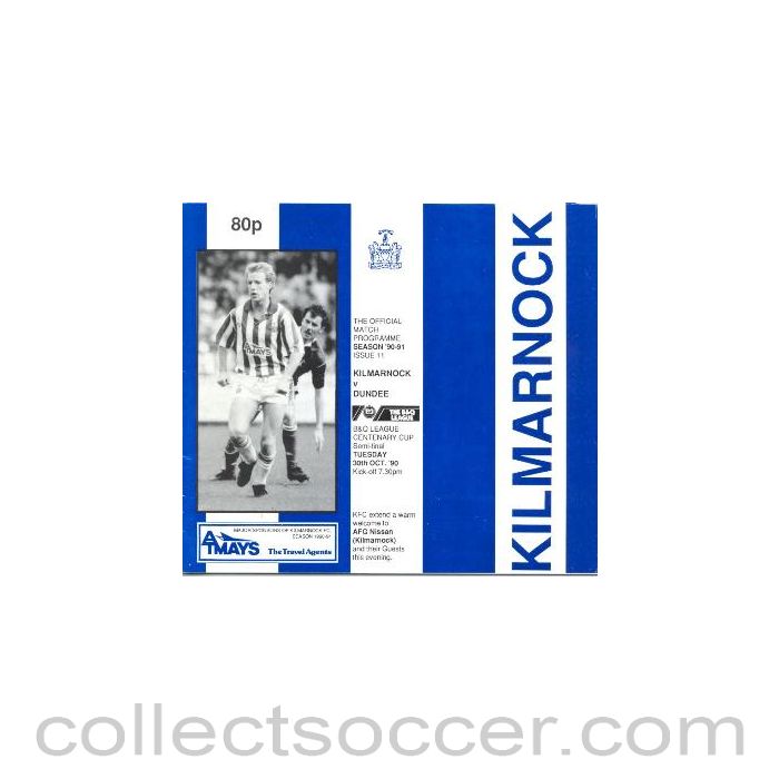 1990 - Kilmarnock v Dundee official programme 30/10/1990 B & Q League