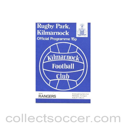 1979 - Kilmarnock v Glasgow Rangers official programme 01/08/1979 Drybrough Cup Semi-Final