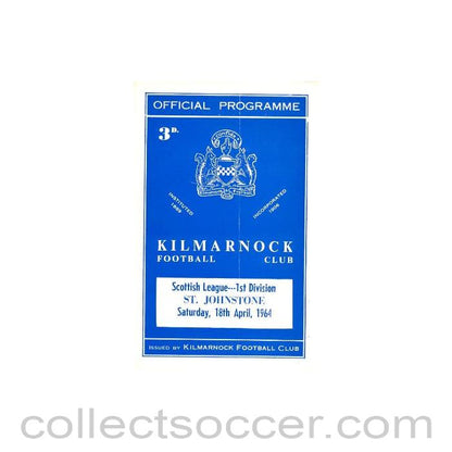 1964 - Kilmarnock v St. Johnstone official programme 18/04/1964